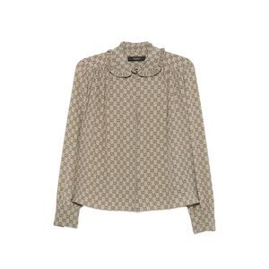 Gucci Women Gg Print Silk Shirt